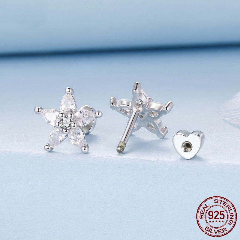 Original Shining Zircon Small Flower Ear Studs