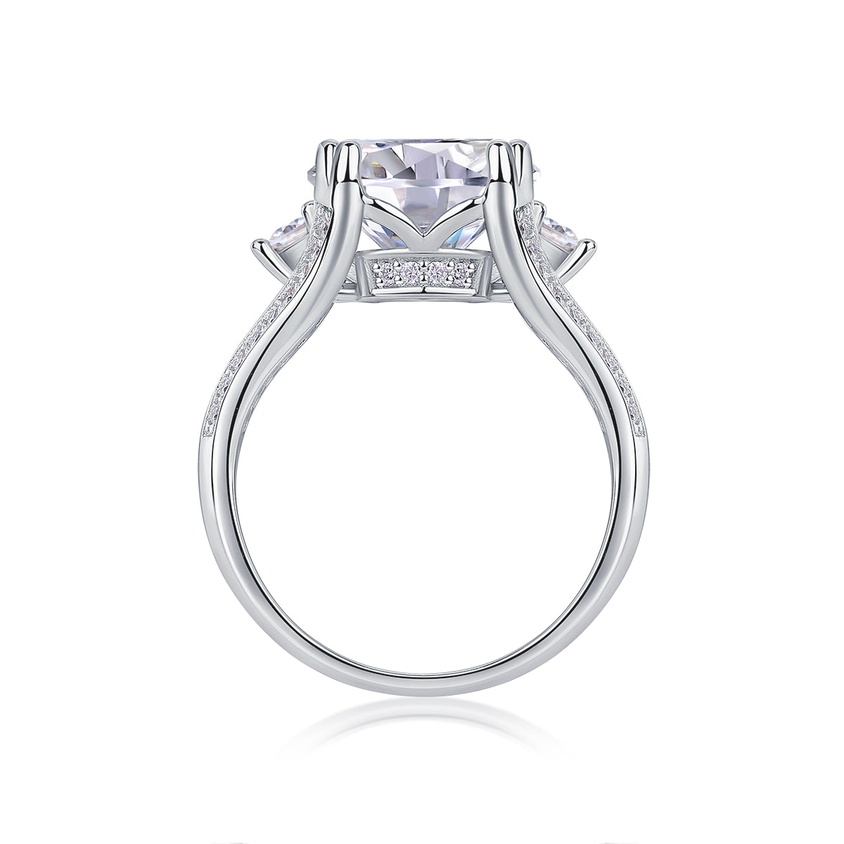 1Elegant Radiance - A Fashionable And Luxurious Jewelry Piece Set With 5-carat Moissanite S925 Sterling Silver And Platinum-plated Diamond Prohibit TikTok sales