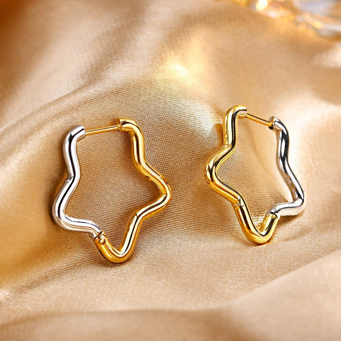 N Earrings Gradually Golden High-grade Ear Ring Titanium Steel Special-interest Earrings