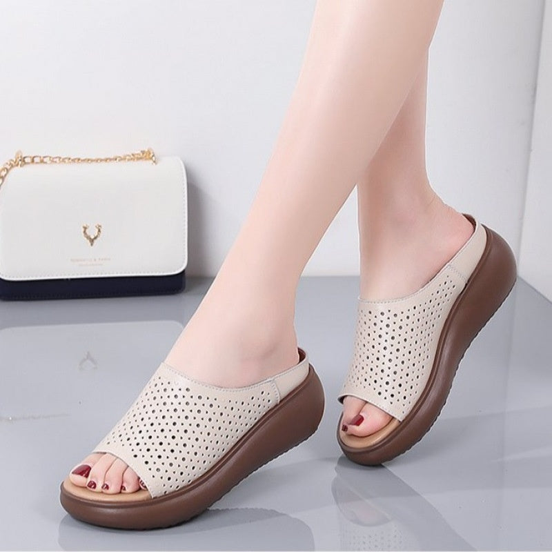 Peep Toe Open Toe Rocking Bottom Platform Heel Women's Shoes