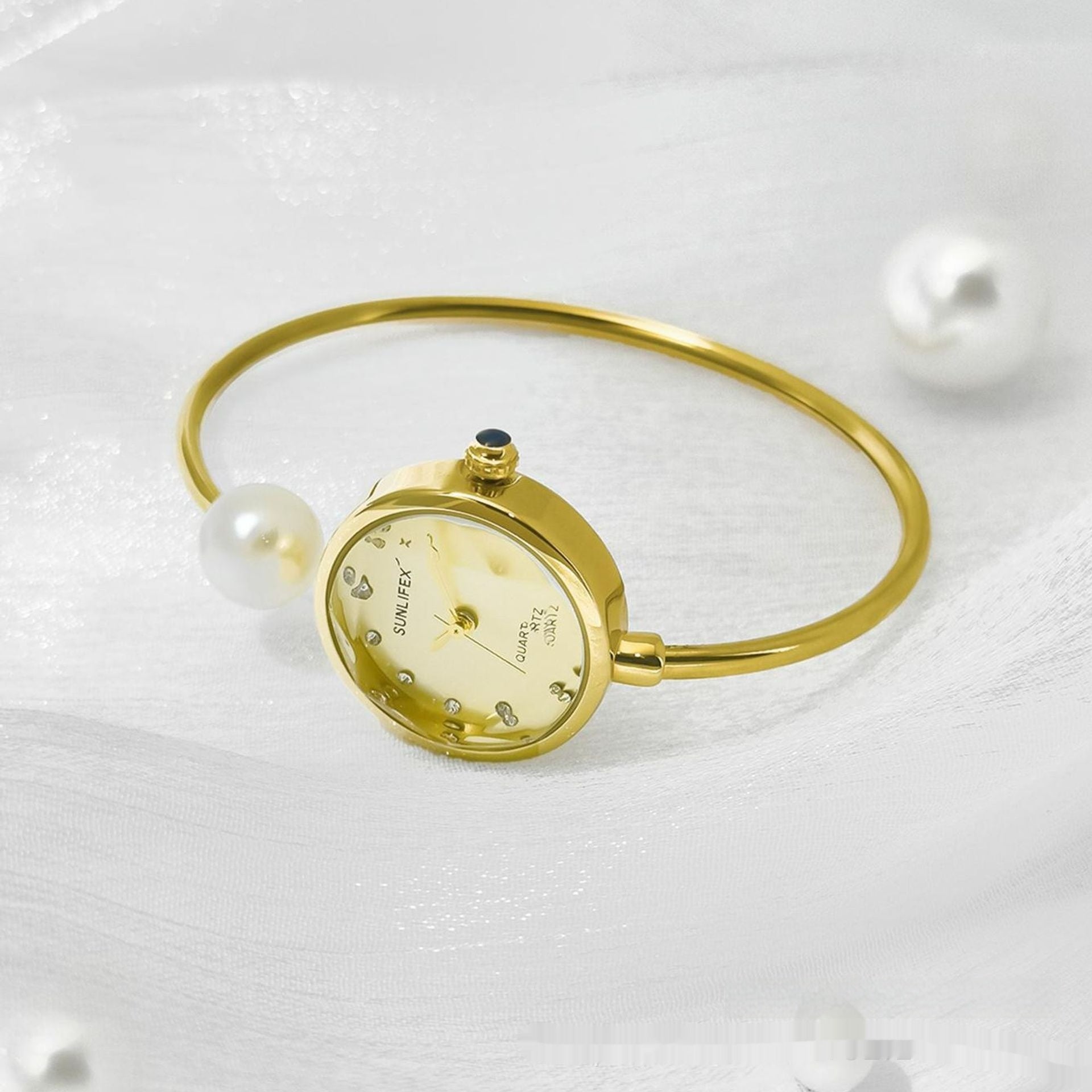 Women's High-grade Simple Pearl Bangle Watch High-grade Watch