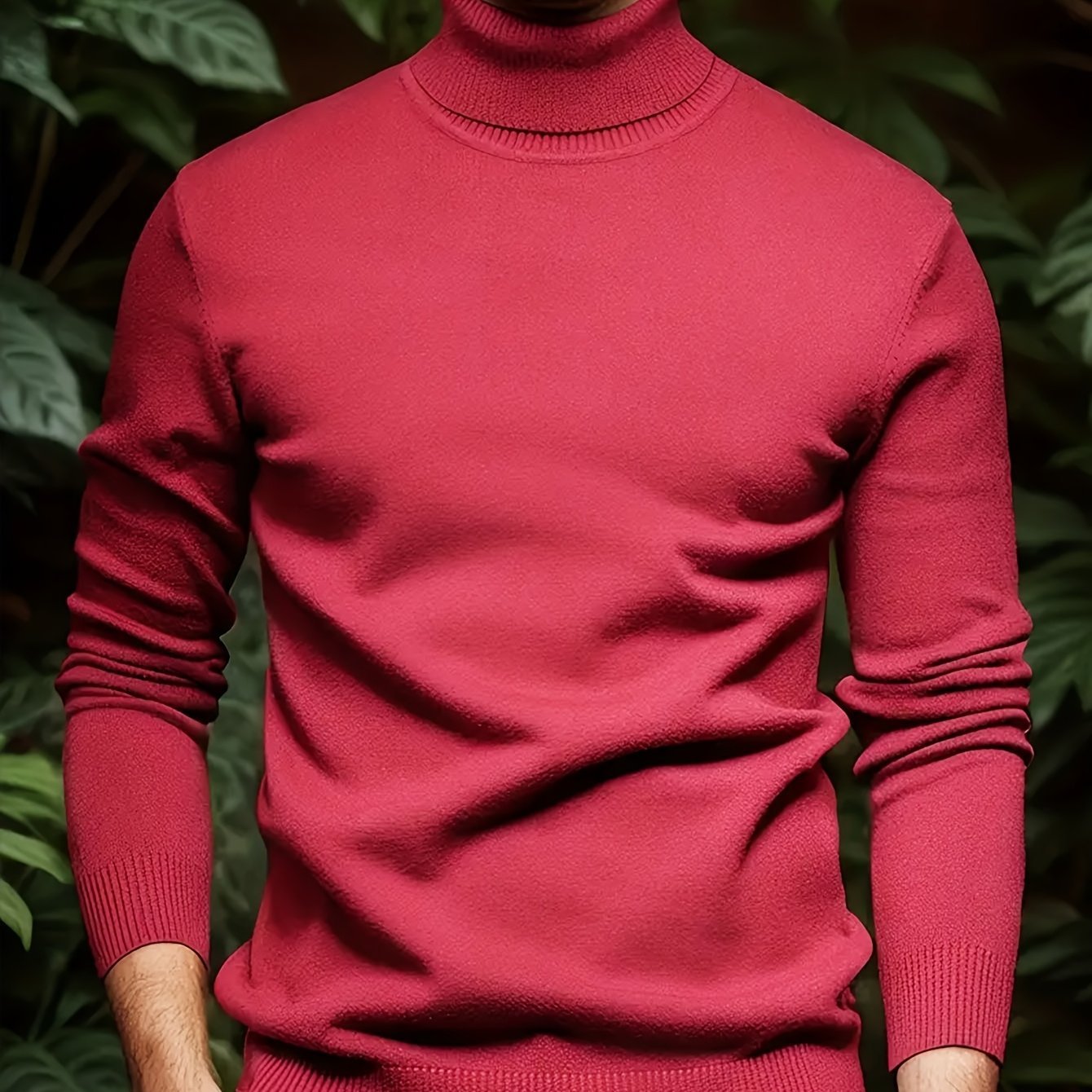 Men's Solid Color Versatile Soft Viscose Turtleneck Sweater