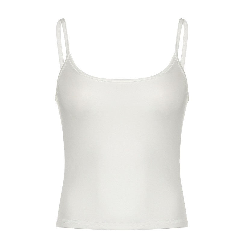 European And American Sexy Solid Color Camisole Women's Hot Girl Slim Fit Backless Sports Outerwear Vest
