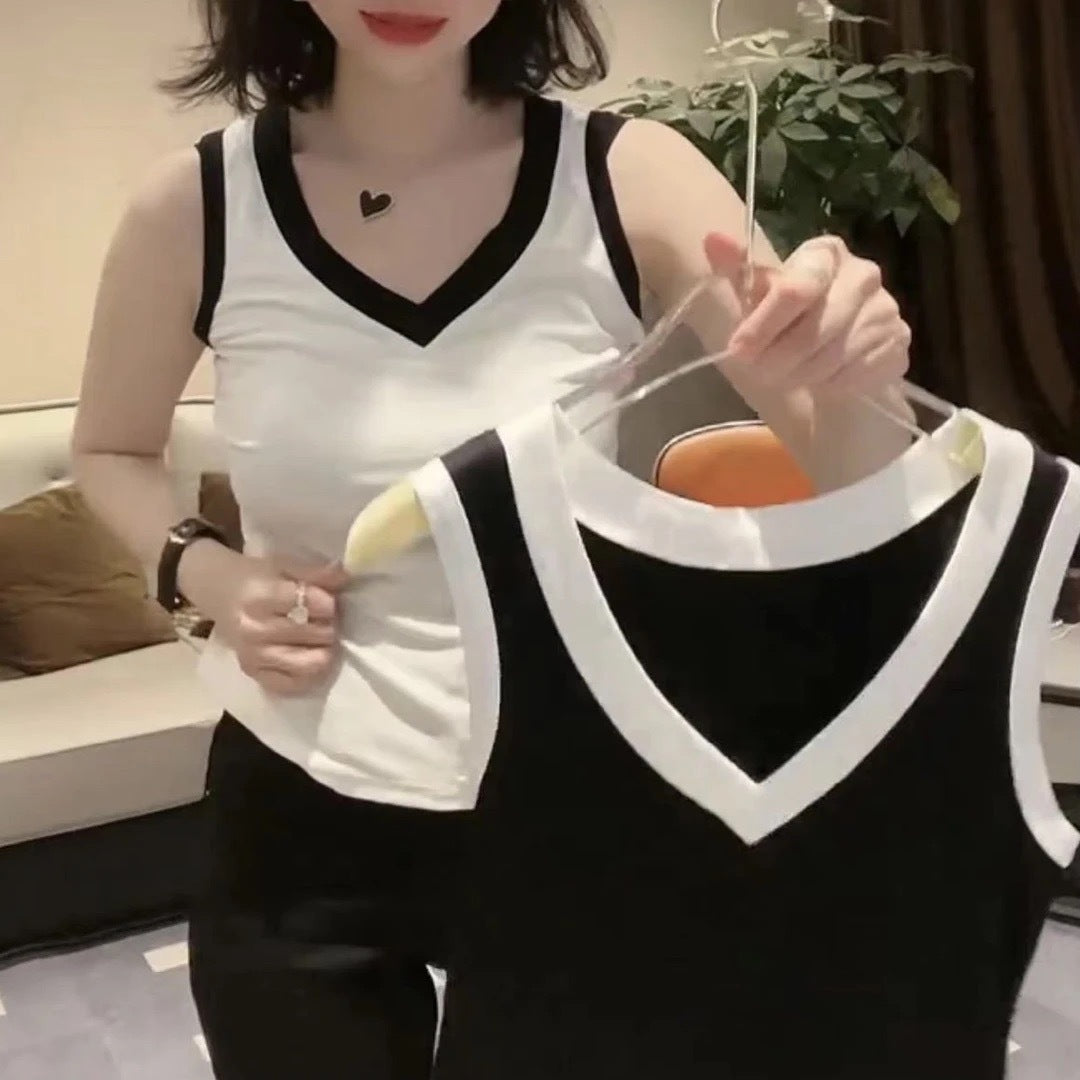Fashionable Simple Versatile Figure-flattering Tank Top For Layering