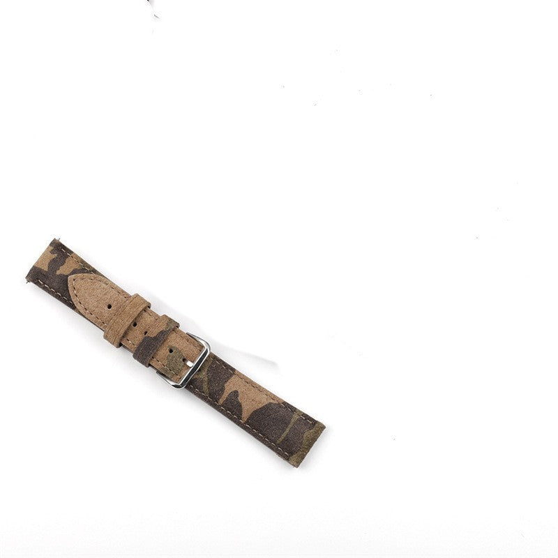 Creative And Versatile Camouflage Genuine Leather Watch Strap