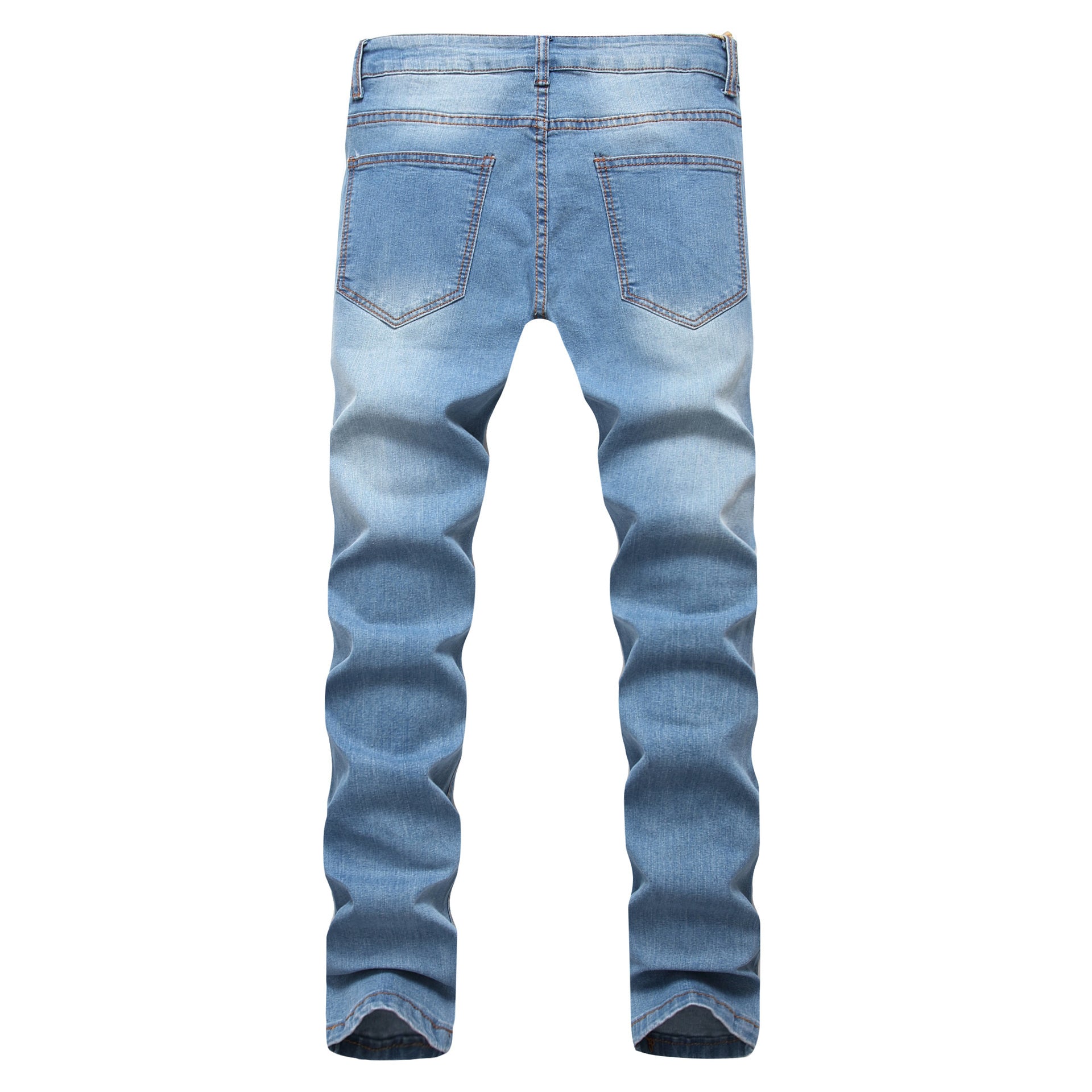 Light Blue Men's Ripped Stretch Jeans