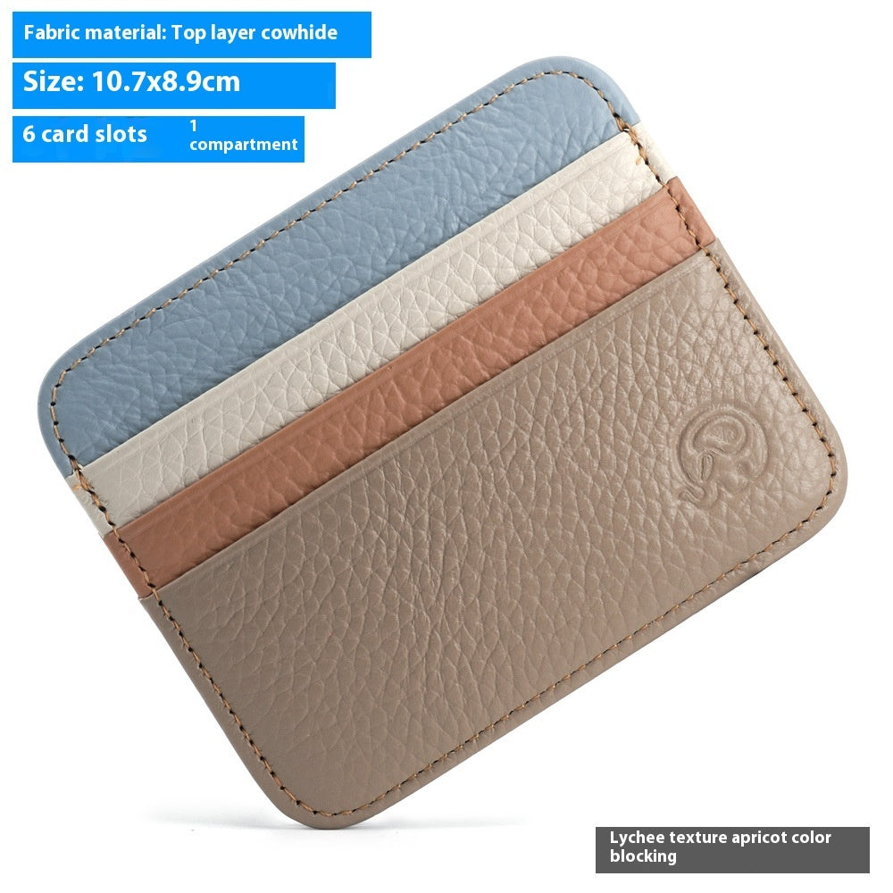 Small Round Elephant First Layer Cowhide Coin Purse Genuine Leather Card Holder