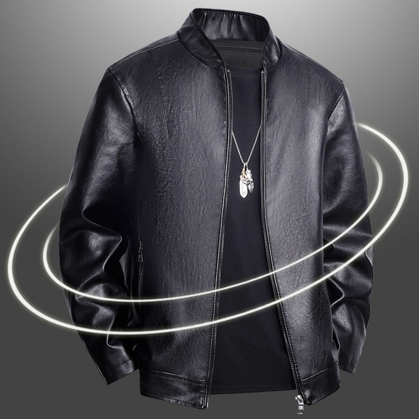 Slim-fit Leather Coat Men's Casual Jacket