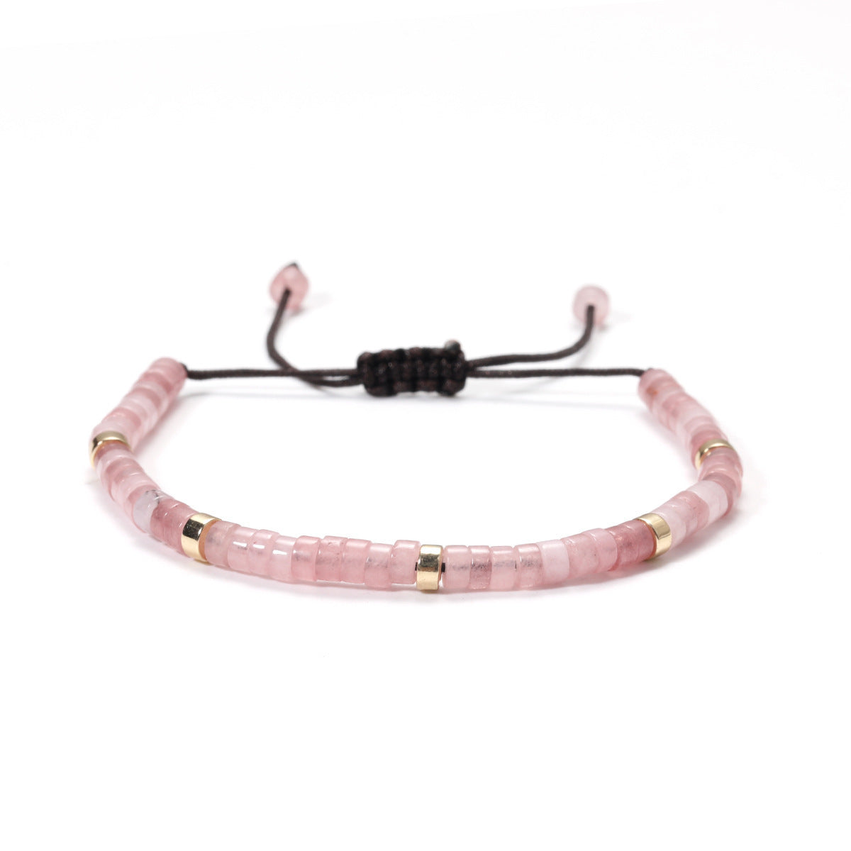 Natural Stone Flat Beads Bracelet Single Circle Malachite