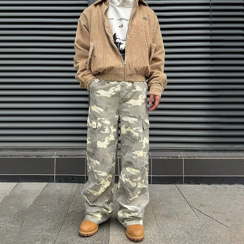 Men's Fashionable Camouflage Jeans For Spring And Autumn