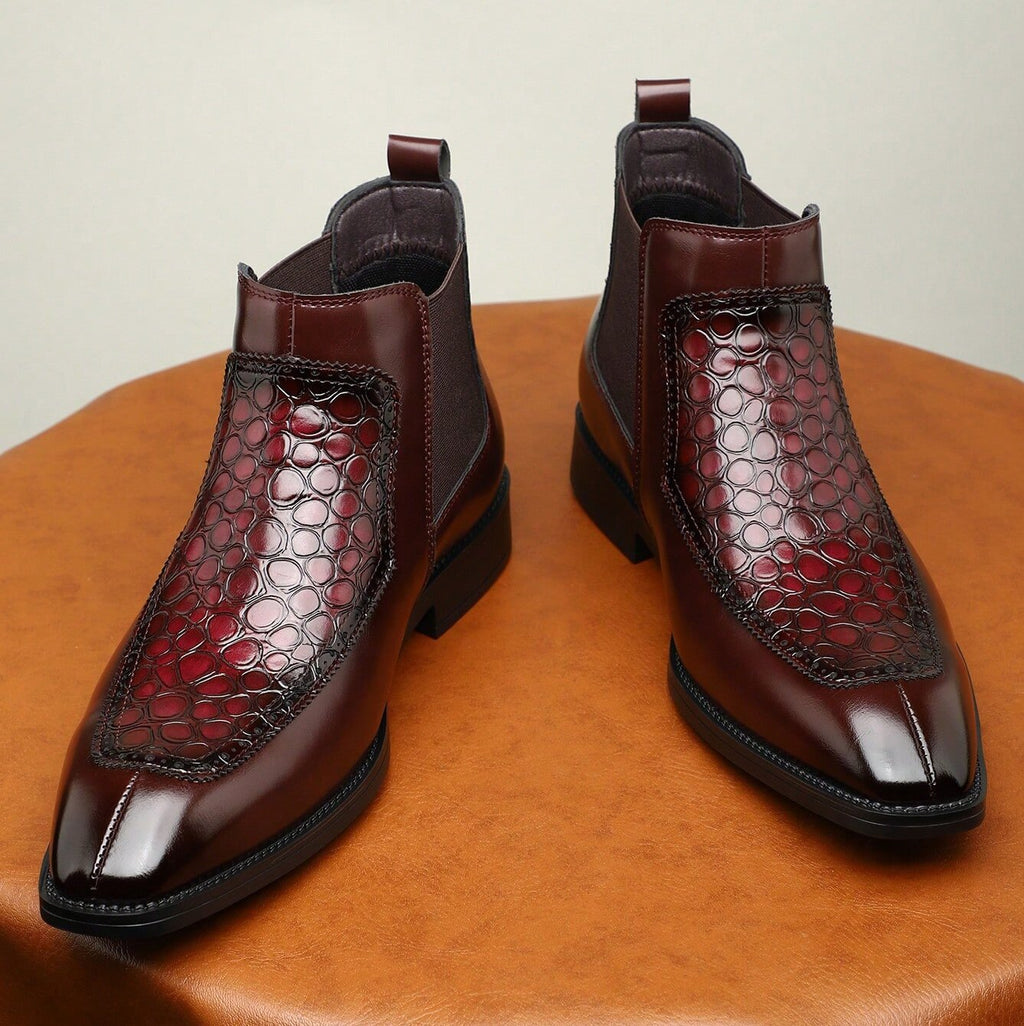 Business Casual Mid-top Retro Men's Pointed Versatile Martin Boots