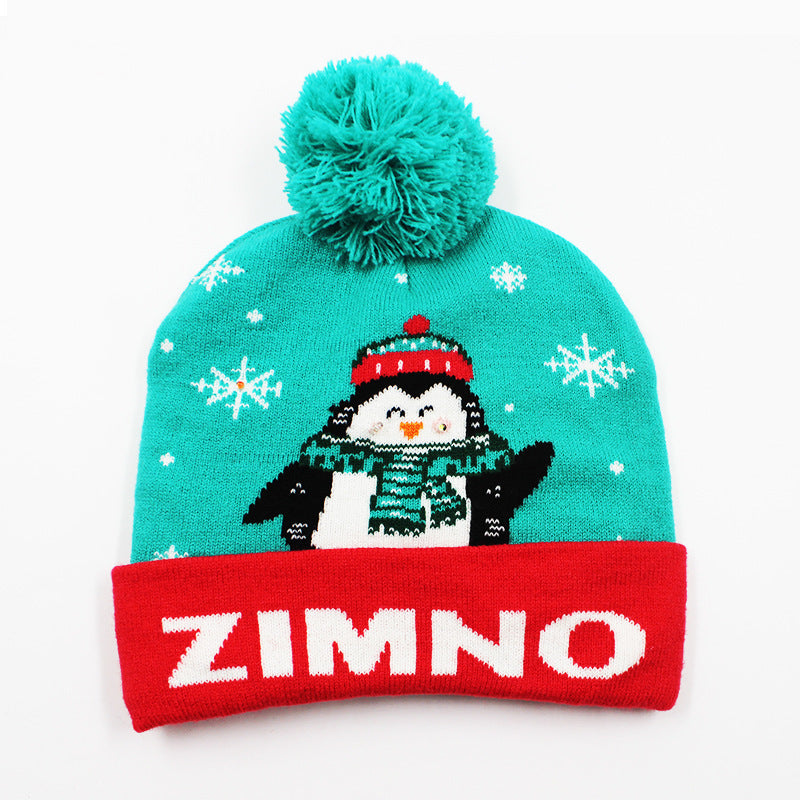 Holiday Party Christmas LED Luminous Knitted Jacquard Knitted Hat