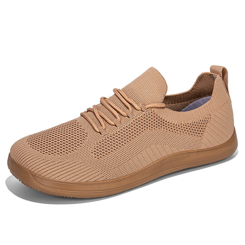Fly Woven Mesh Breathable Couple Wide Head Wide Last Bare Feet Casual Sneaker