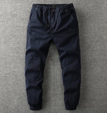 Retro Camouflage Ankle Banded Pants Men's Straight Slim Fit Overalls