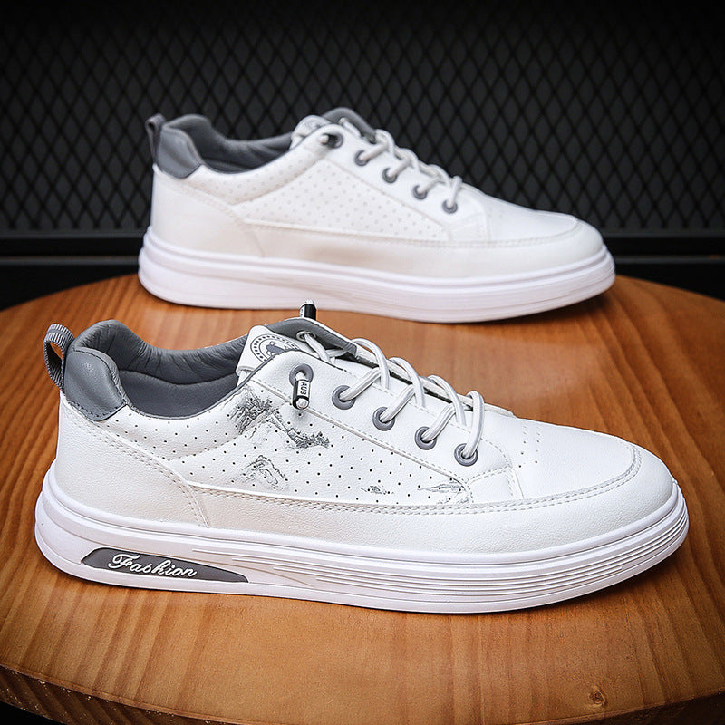 Men's Sports Korean Style Versatile White Trendy Breathable Casual Men's Shoes