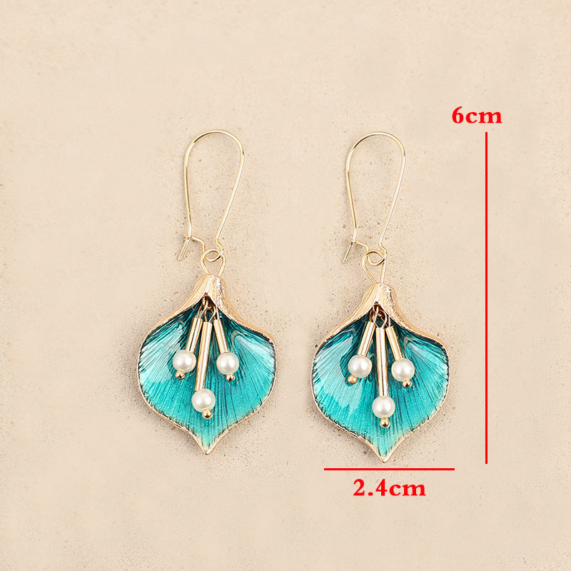 New Drop Oil Fresh Flower Earrings For Women