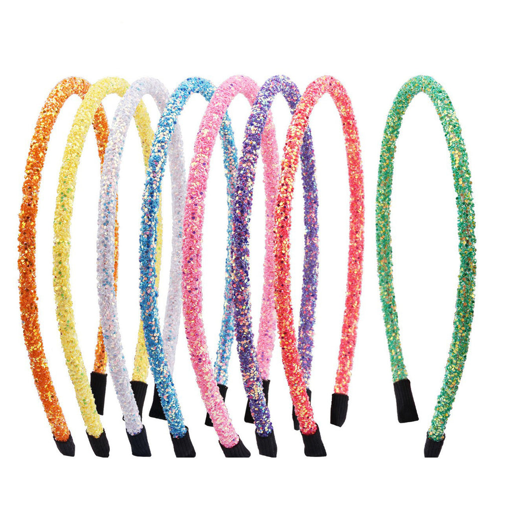 Women's 5mm Onion Powder Color Sequin Bundle Hairpin Hair Hoop