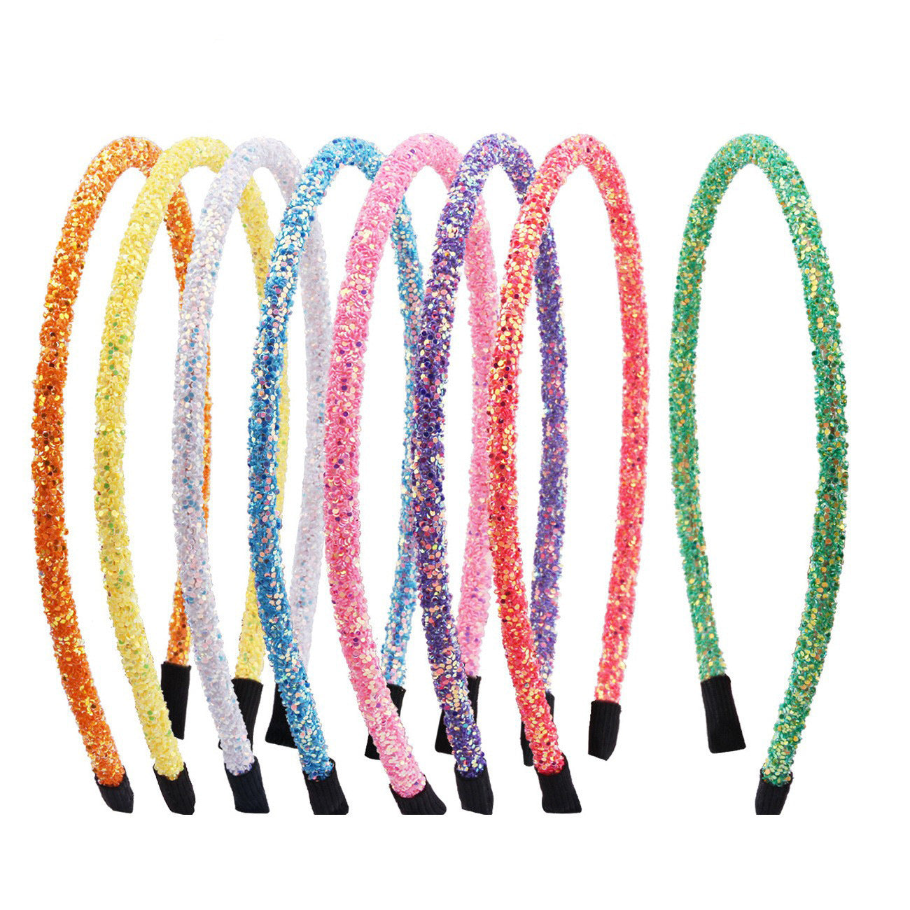 Women's 5mm Onion Powder Color Sequin Bundle Hairpin Hair Hoop