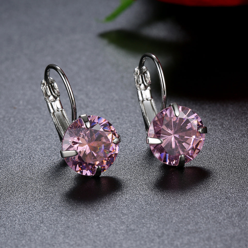 Single Zircon Colorful Ear Clip Simple Fashion Elegant European And American