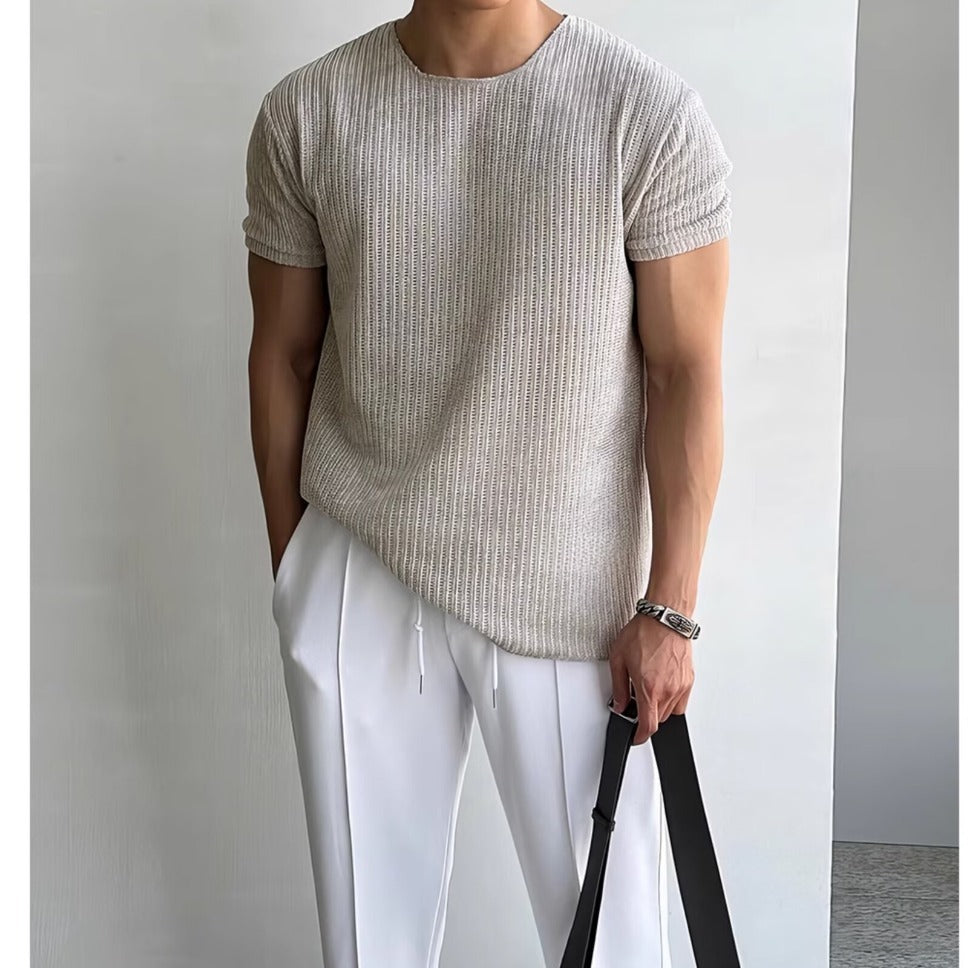 Breathable Short-sleeved Sweater Men's Round Neck T-shirt