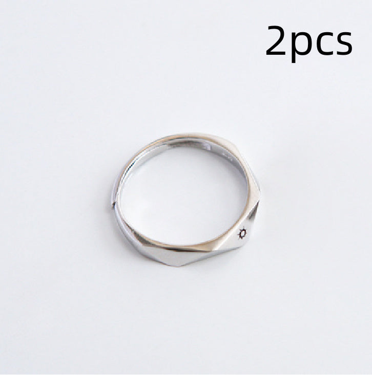 Sun and Moon Couple Rings Valentine's Day Gifts Simple Opening Men and Women Adjustable Diamond Rings