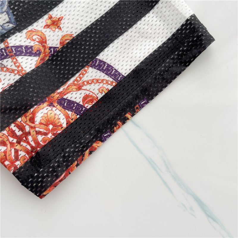 Beijing Opera Facial Print Medium Long Half Sleeve