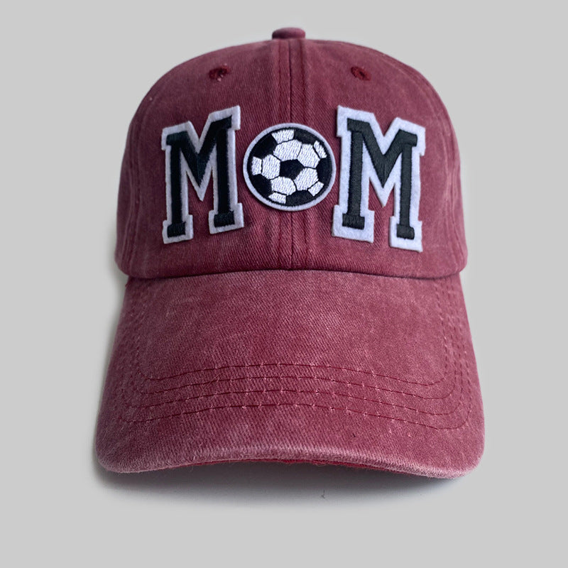 Retro Simple Football Mom Letter Embroidered Baseball Cap