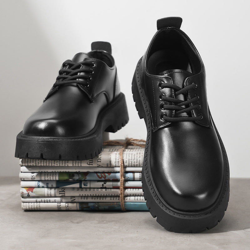 Mens Business Waterproof Black Leather Shoes