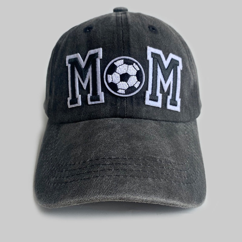 Retro Simple Football Mom Letter Embroidered Baseball Cap