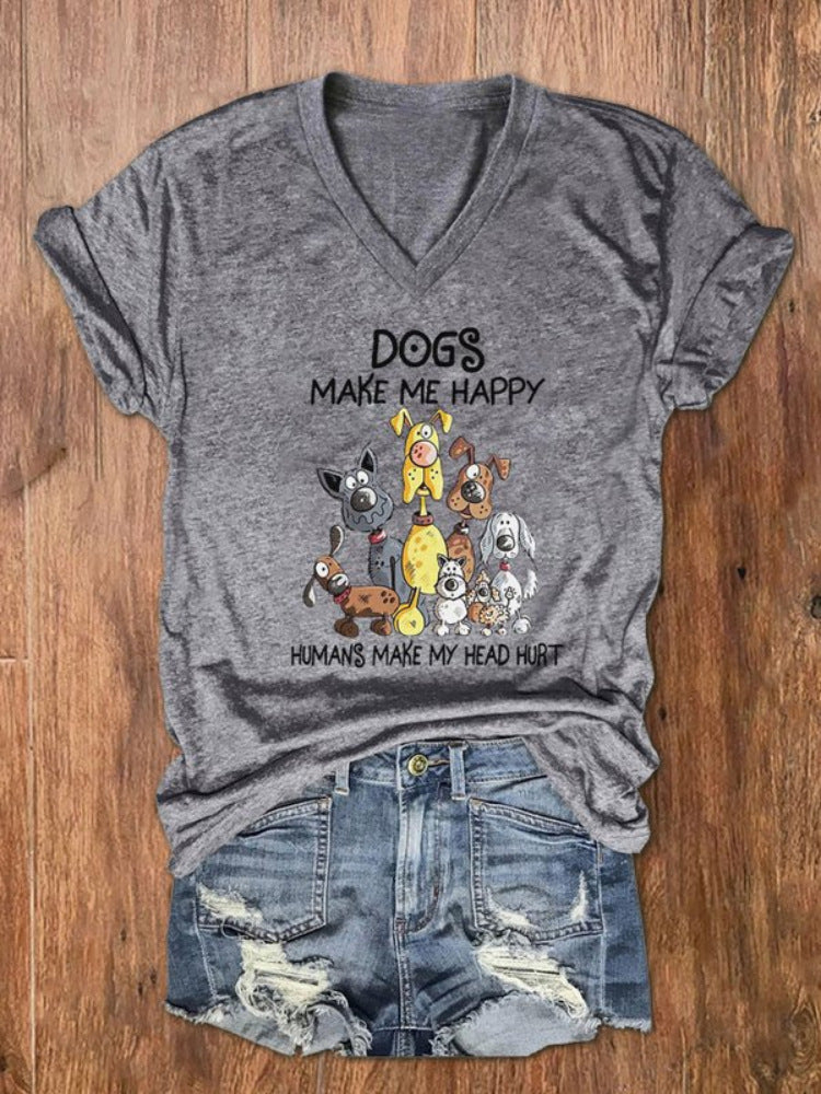 Fashionable 3D Printed Loose Short-sleeved Top For Women