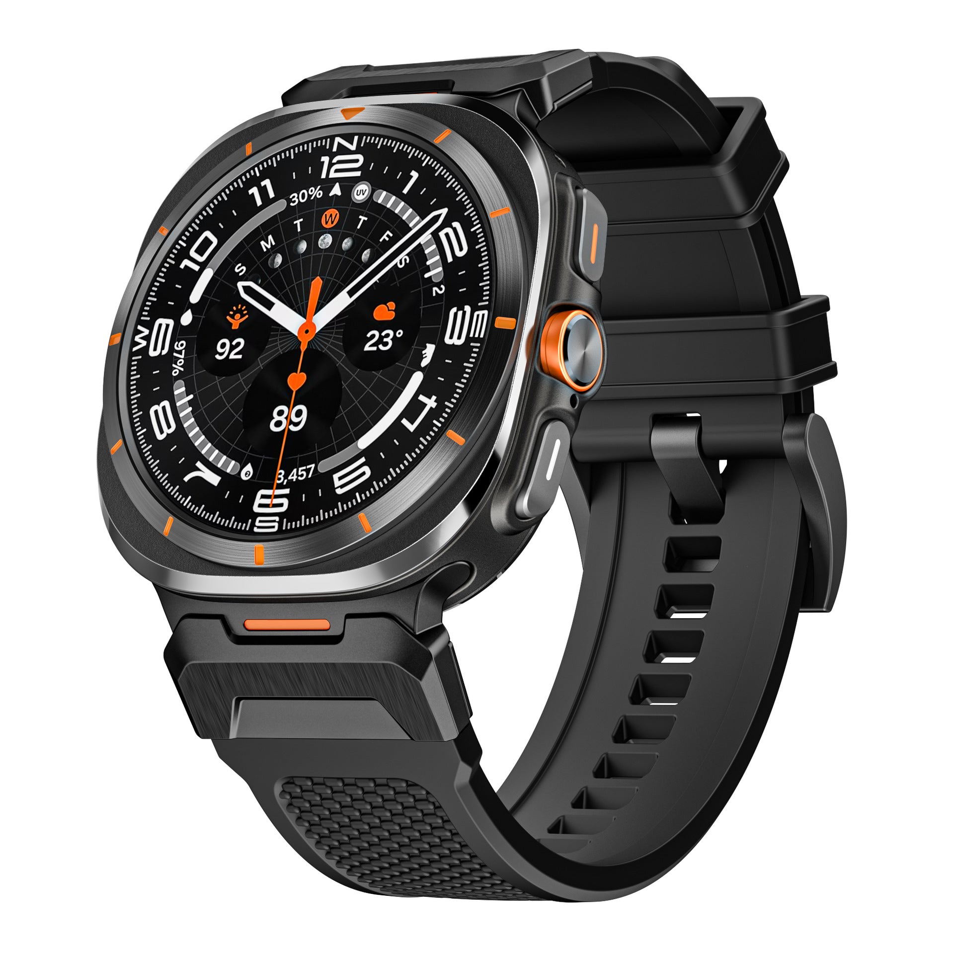 Functional Special Forces Strap Stainless Steel Rubber Watch Strap