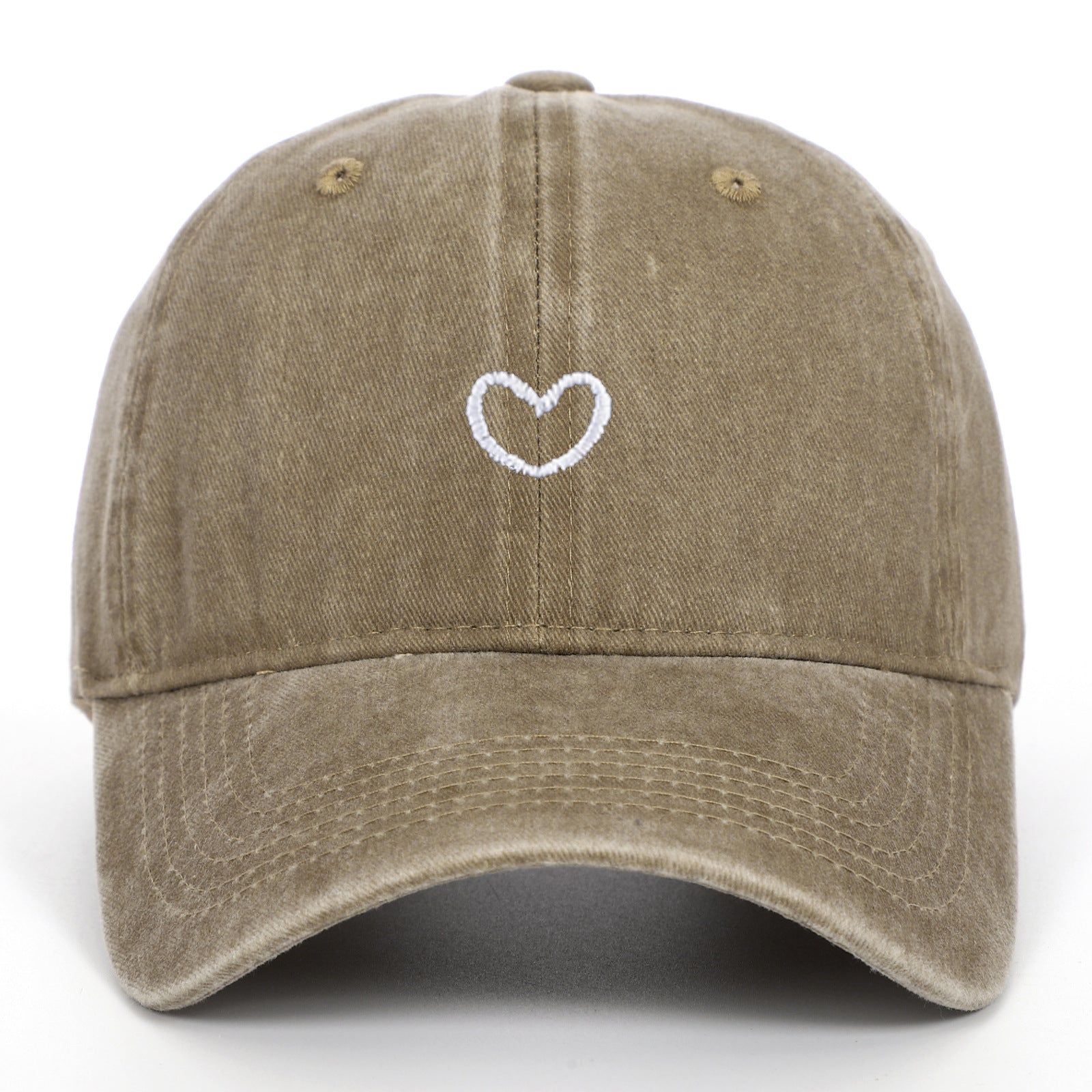 Artistic Retro Small Love Embroidered Soft Top Fashion Peaked Cap