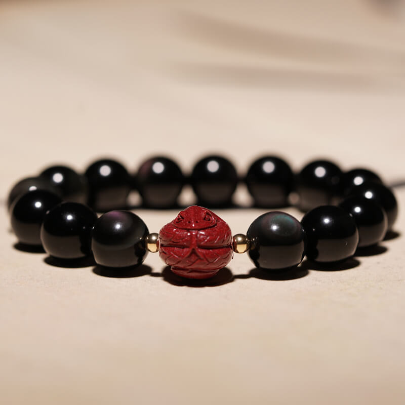 Obsidian Cinnabar Zodiac Bracelet For Women