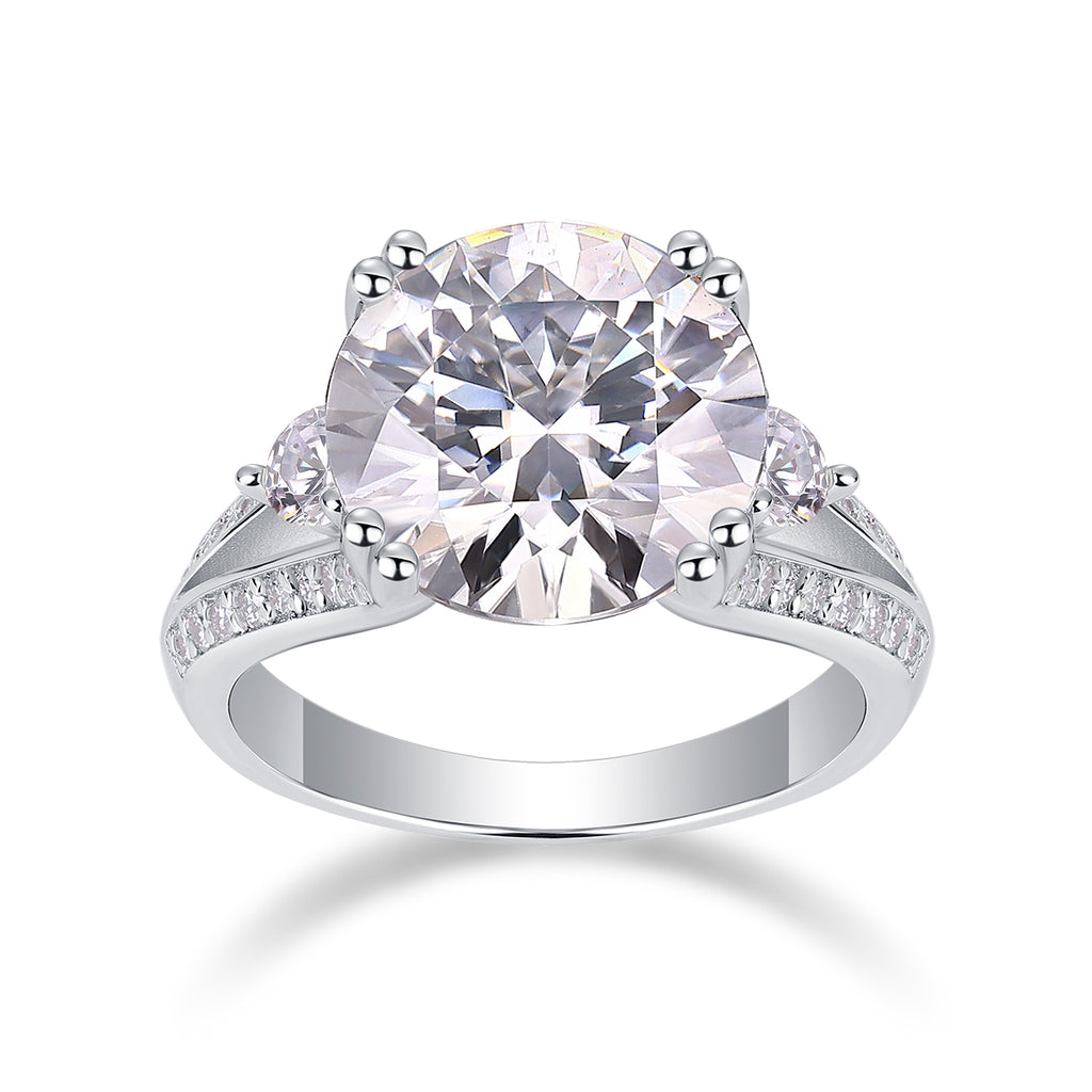 1Elegant Radiance - A Fashionable And Luxurious Jewelry Piece Set With 5-carat Moissanite S925 Sterling Silver And Platinum-plated Diamond Prohibit TikTok sales