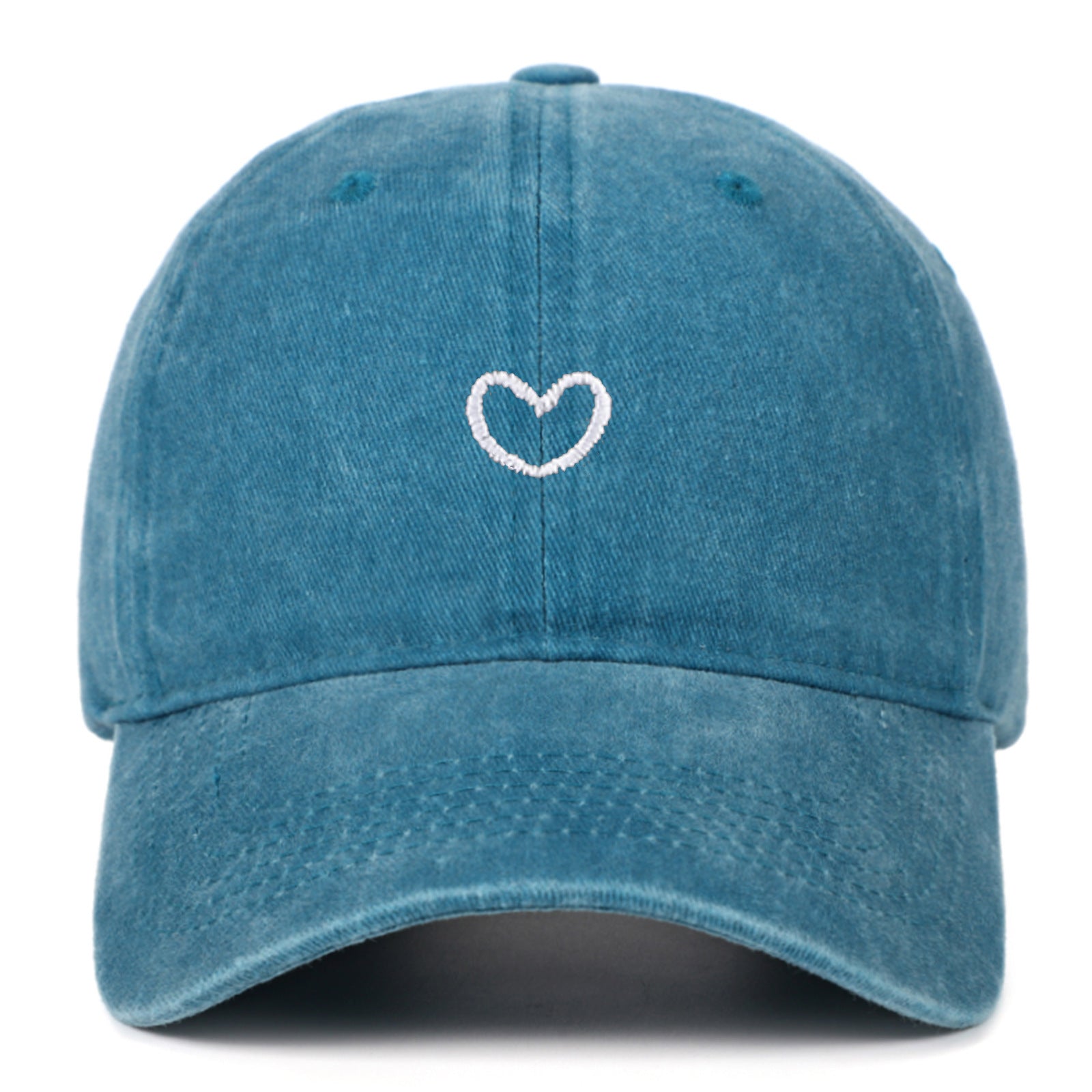Artistic Retro Small Love Embroidered Soft Top Fashion Peaked Cap