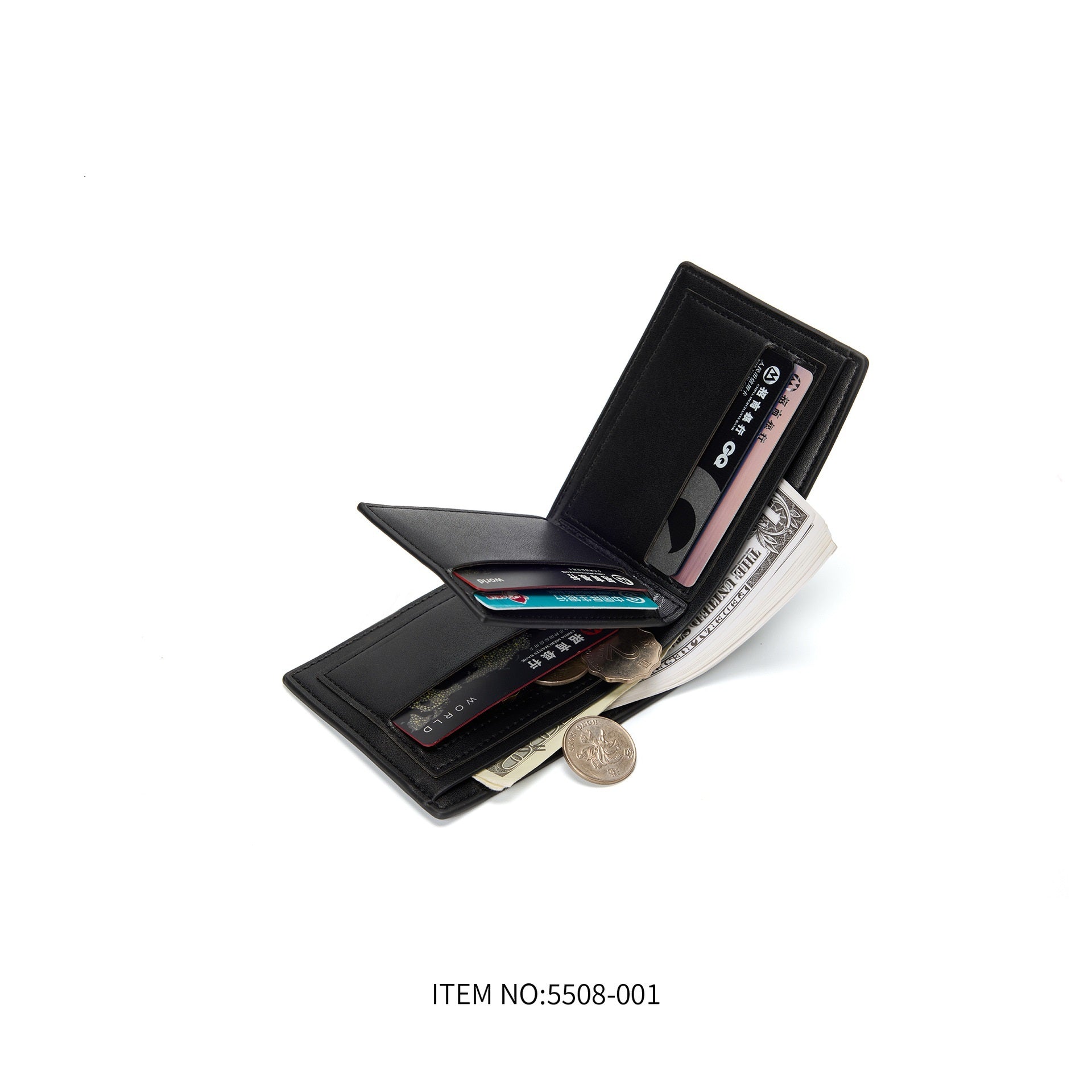 Men's Solid Color Large Capacity Anti-theft Swiping Multi-functional New Wallet