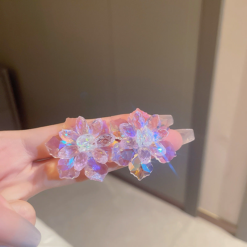 Retro Diamonds Crystal Flower Earrings