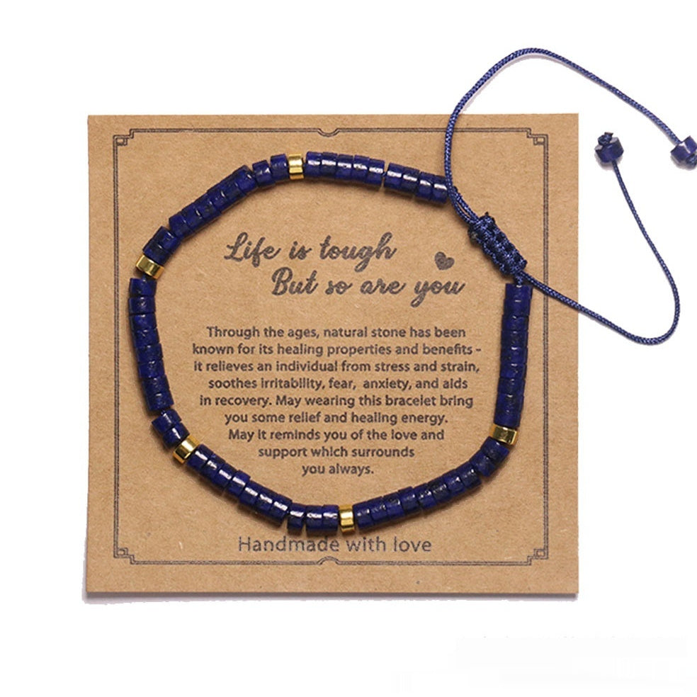 Hot-selling Lapis Spacer Beads Woven Bracelet