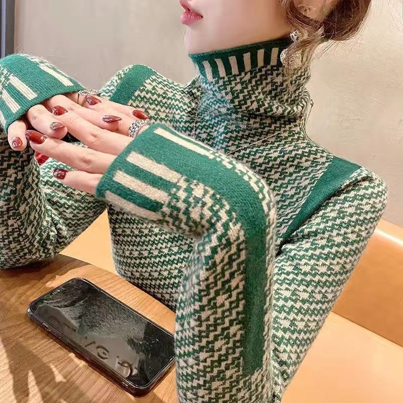 Womens High End Color-block Knit Top