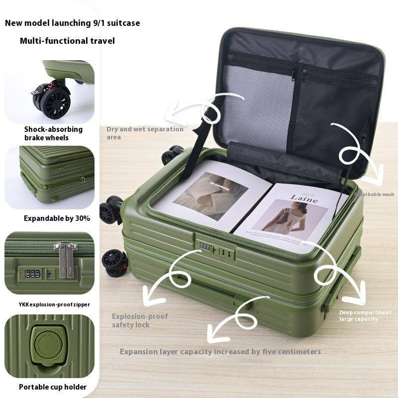 Three-piece Side Opening Expandable Large Capacity Suitcase