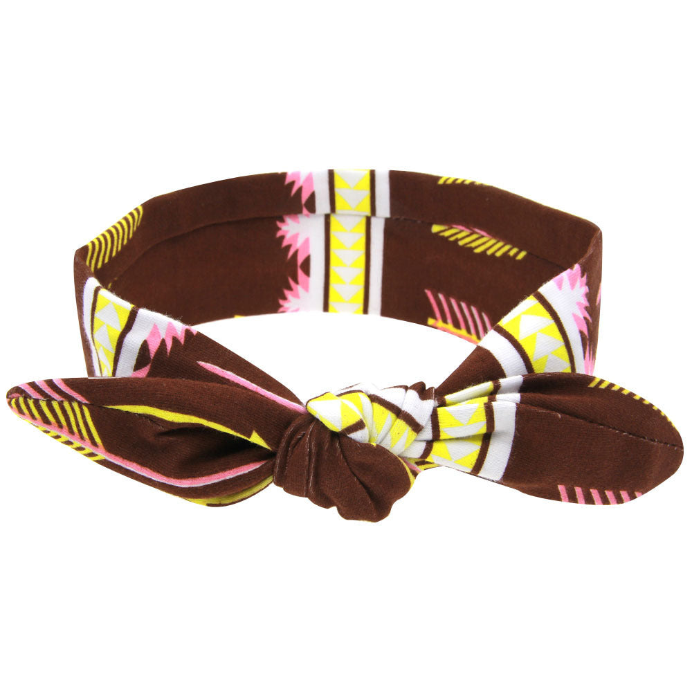 New Printed Children Diy Rabbit Ear Headband Parent-Child Suit