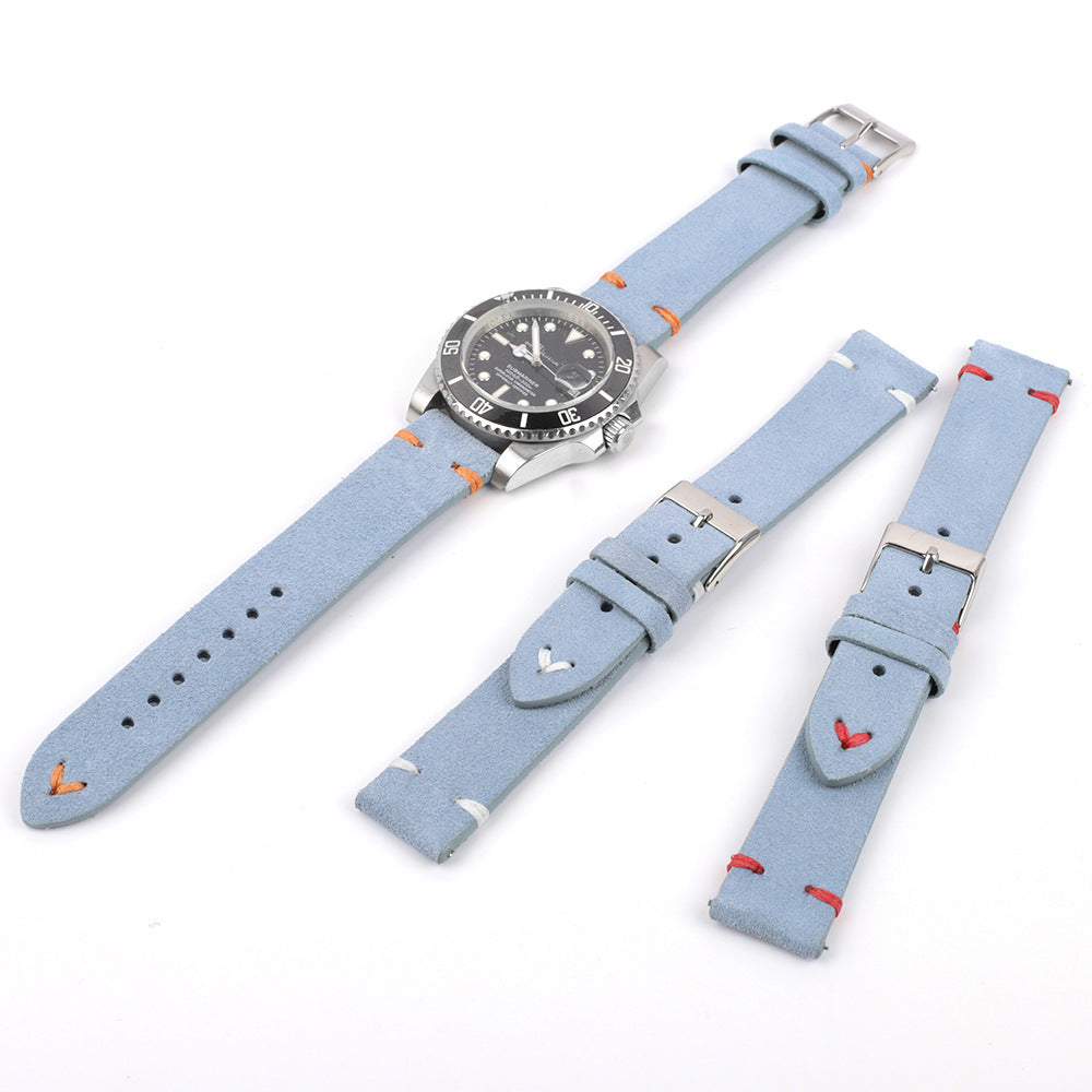 Suede Genuine Leather Strap 18mm 20mm 22mm 24mm