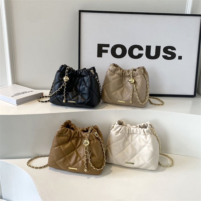 Women's Fashion Casual Rhombus Shoulder Bag Chain Messenger Bag