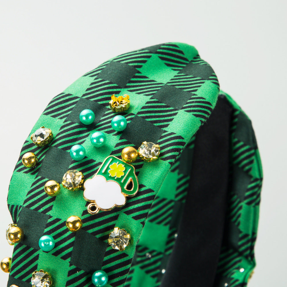 Irish St Patrick's Day Rhinestone-encrusted Headband Female