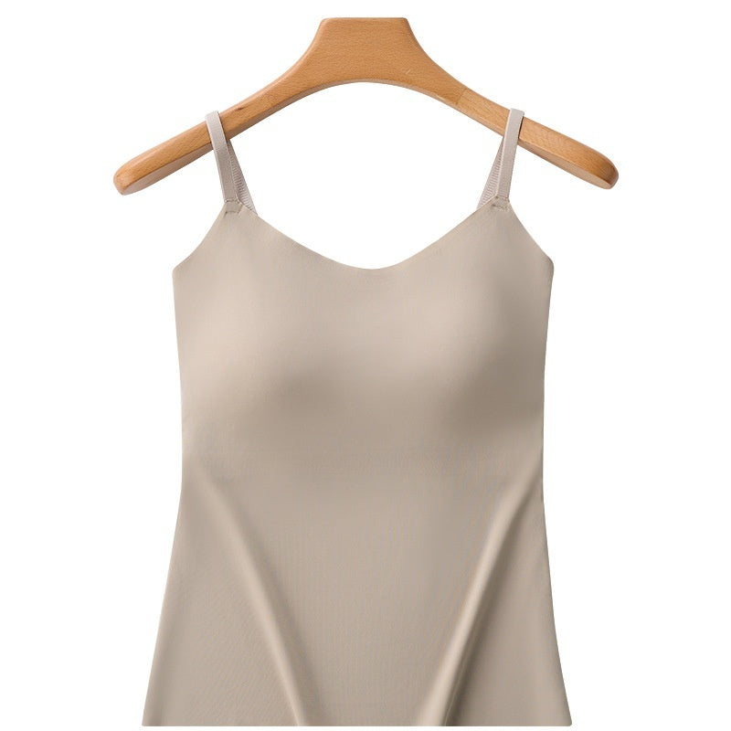 Summer Fixed Cup Without Steel Ring Outer Wear Traceless Bottoming Plus Size Slip Top Women