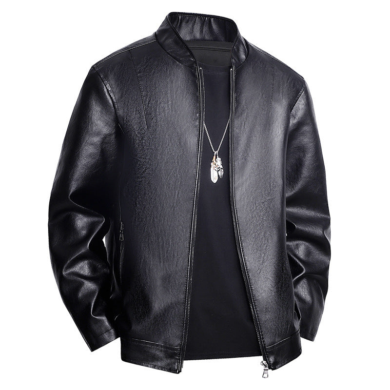 Slim-fit Leather Coat Men's Casual Jacket
