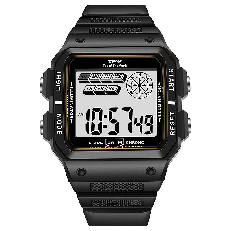 Student Fashion Watch Couple Square Waterproof Luminous Multifunctional Sports