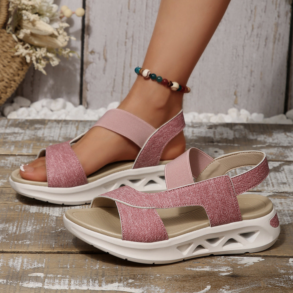 Women's Cloth Platform Beach Sandals