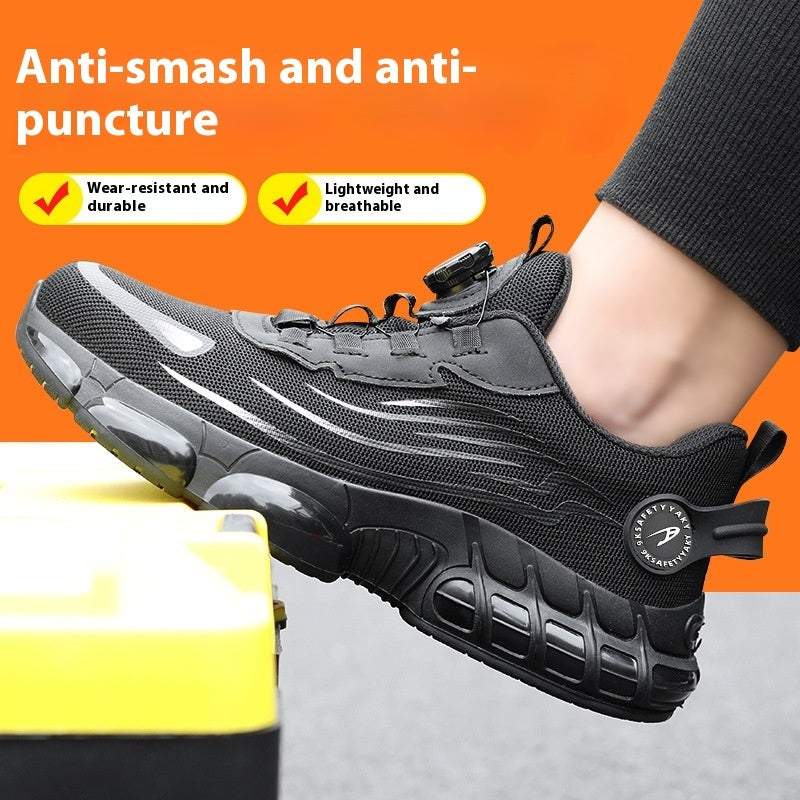 Anti-smash And Anti-puncture Safe Flyknit Work Shoes