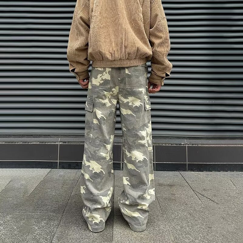 Men's Fashionable Camouflage Jeans For Spring And Autumn